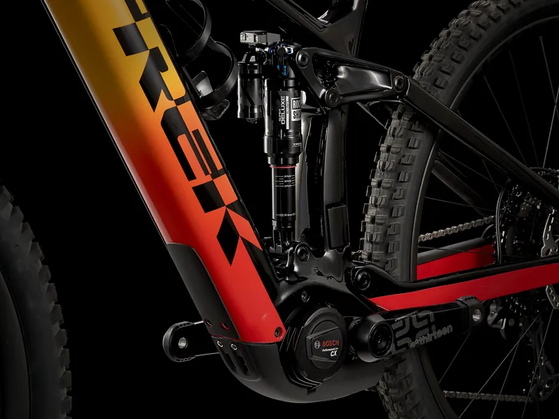 2022 Trek Rail 9.9 XTR Electric Mountain Bike Black and Marigold-7